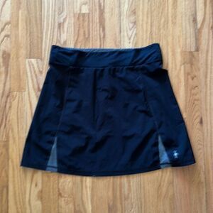 Smartwool M skirt black and grey elastic waist 75% merino wool blend good cond